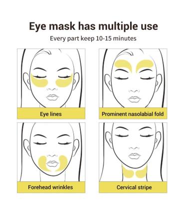Mascarillas de Tratamiento Ocular con Col geno - Parches de Oro de 24 Kilates para el Cuidado de la Piel Bajo los Ojos - Buy Online on GoSupps.com