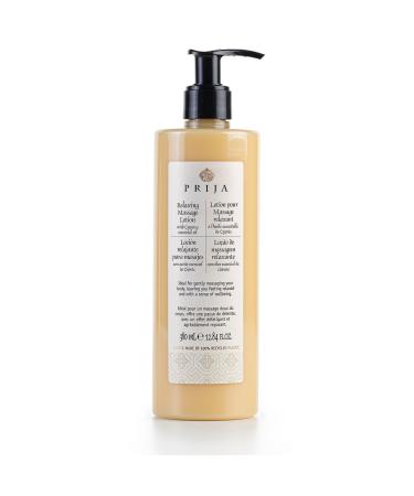 Prija relaxing massage lotion with aloe vera and cypress oil refreshing and moisturizing body cream leaves a relaxed feeling and a feeling of well-being 380ml - Buy Online on GoSupps.com