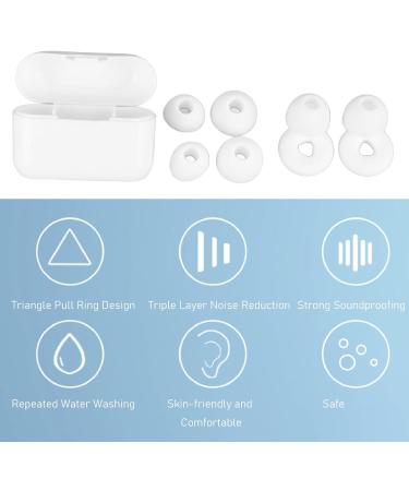 3 Pairs Noise Cancelling Silicone Ear Plugs Reusable Waterproof Earplugs for Sleeping & Swimming Easy Insertion White - Buy Online on GoSupps.com