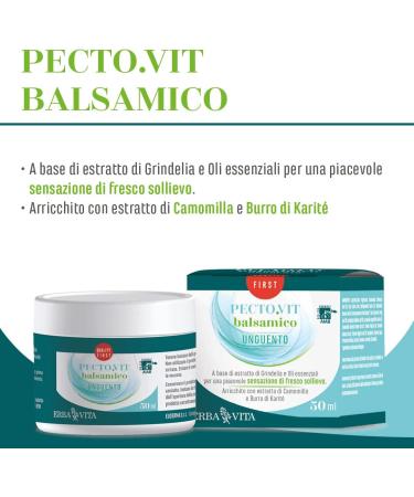 Erba Vita Group ERBA VITA PectoVit Organic balsamic ointment for outdoor use for a pleasant feeling of freshness and relief of the respiratory tract 50 ml - Buy Online on GoSupps.com