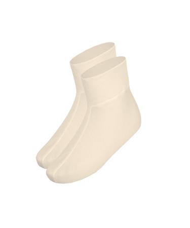 Banora light foot warmer or bed shoes with 70% new wool and 30% silk for women and men (gr. 3 (43-46) color: natural white) 43-46 natural white