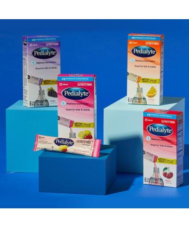 Pedialyte Grape Electrolyte Powder Packets - 6 Single-Serving Packets for Hydration - Buy Online on GoSupps.com