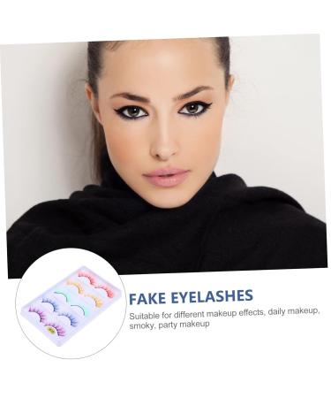 BESTOYARD 5 Pairs Colored Fake Eyelashes - Pink Party & Cosplay Lashes for Halloween | Fluffy Fiber False Lashes - Buy Online on GoSupps.com
