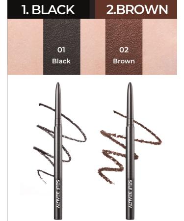 SELFBEAUTY Ultra Slim Waterproof Gel Eyeliner Pencil - Matte Black | Long Lasting & Smudge Proof Retractable Eye Makeup Pencil for Women - Buy Online on GoSupps.com
