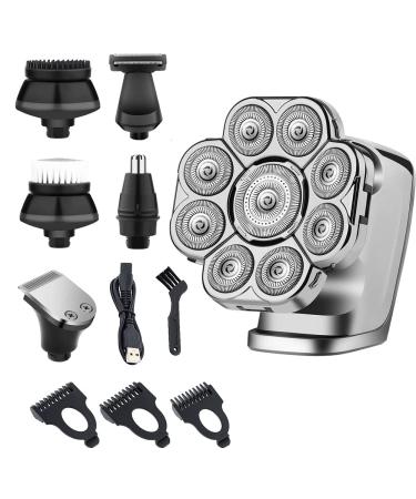 Head Shavers for Bald Men 9D Head Shavers for Bald Men Bald Head Shavers for Men Cordless Rechargeable LED Mens Head Razors for Bald Ipx 7 Waterproof 6in1