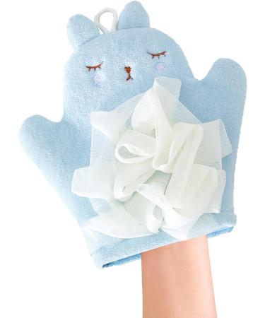 TROONZ Bath Scrubber for Kids Bath Scrubber Body Wash Towel - Gentle Body Wash Sponge Kid Body Wash Sponge Children's Bath Towel Sponge Gentle Children's Body Wash Sponge Blue - Buy Online on GoSupps.com