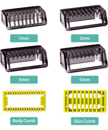 6Pcs Guide Combs for Philips One Blade & One Blade Pro QP Series - Stubble Combs (1/2/3/5) - Skin and Body Comb with Storage Cases - Buy Online on GoSupps.com