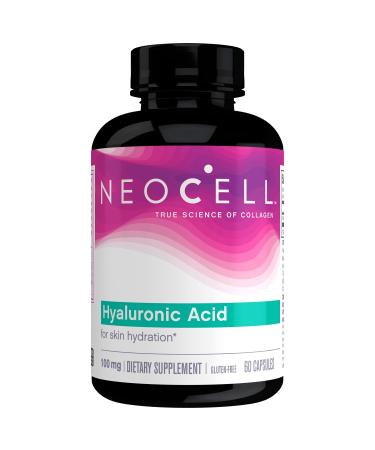 NeoCell Hyaluronic Acid, Daily Hydration for Skin Hydration & Suppleness, 100mg ,60 Capsules (Package May Vary)