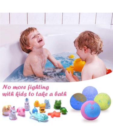 12-Pack Kids Bath Bombs with Surprise Toys - Vegan Essential Oil Spa Fizzies for Girls & Boys | Handmade Gift Set for Skin Moisturizing | Kid-Safe Bubble Bath Balls Kit - Buy Online on GoSupps.com