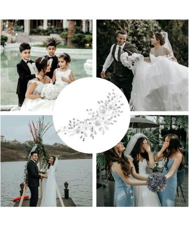 Rhinestone Hair Pin Flower Bride Wedding Hair Vine Wedding Hair Accessory Decorative Party Headpiece for Bride Bridesmaid Girls - Buy Online on GoSupps.com