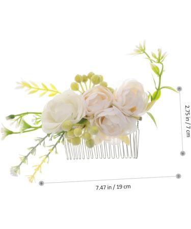Angoily Rose Hair Comb Bridal Accessories Wedding Headpiece Prom Hair Clips Hair Accessory for Women Flower Headpiece Tiara Hair Combs for Wedding Silk Cloth Hairpin Bride Pink - Buy Online on GoSupps.com