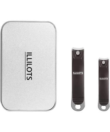 Durable Sharp Nail Clippers Set with Built-in Nail File | Matte Gray | Includes Tin Case - Buy Online on GoSupps.com