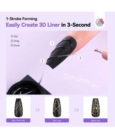  Saviland Saviland 5ml Clear Spider Gel with Gold and Silver Chrome Nail Powder - Buy Online on GoSupps.com