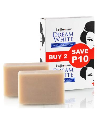 Kojie San Dream White Soap, Brightens and Reduces the Appearance of Aging - 2 Bars, 65 Grams per Bar - Anti-Aging Skin Care