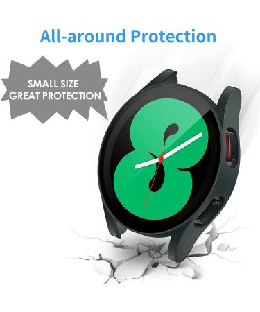 NANW Hard PC Case + Tempered Glass for Samsung Galaxy Watch 5/4 40mm - Protective Cover in Black/Midnight Blue/Green/Clear - Buy Online on GoSupps.com
