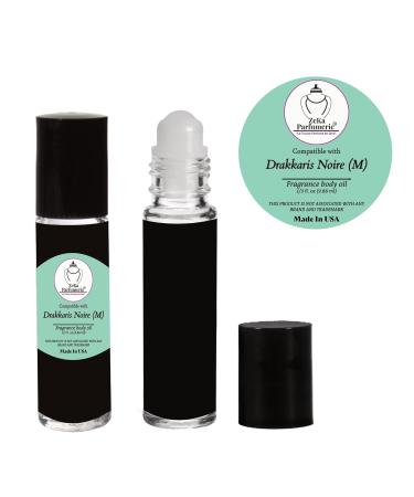 Drakkaris Noire (M) Classic Aromatic Fougere & Woody Fragrance Body Oil for Men Alcohol-Free Perfume Oil Roll-On Long Lasting Made in USA 1/3 fl oz (9.86 ml) Free Economy Shipping - Buy Online on GoSupps.com