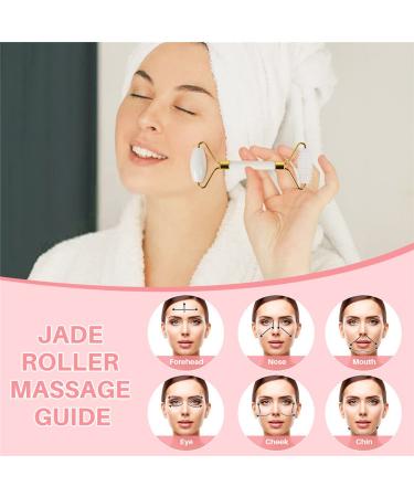 Jade Roller and Gua Sha Set - Facial Beauty Massager for Glowing Skin Fine Lines & Wrinkles Relief - International Shipping - Buy Online on GoSupps.com