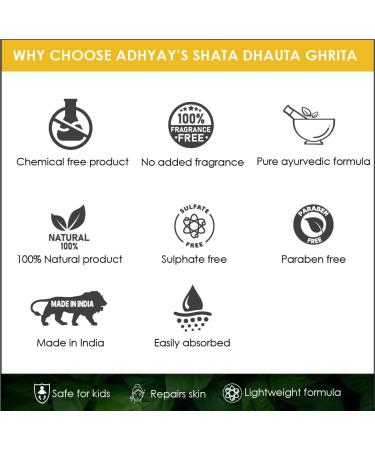 Adhyay Shata Dhauta Ghrita Skin Cream - Nourishing Ayurvedic Moisturizer with Cow Ghee & Marigold | 40gm International Shipping - Buy Online on GoSupps.com