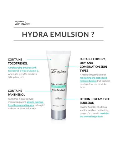 Dr Eslee Hydra Emulsion 80ml | Mild Face Lotion + Cream for Sensitive and All Skin Types | Dermatological Hydrating Moisturizer | Non-Sticky Finish with Tocotrienol & Panthenol | Korean Skin Care - Buy Online on GoSupps.com