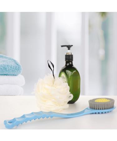 Qicheng & Lys Long Handle Bath Brush - Soft Body Back Sponge & Loofah Balls with Hooks (Blue + White) - Perfect for International Shipping - Buy Online on GoSupps.com