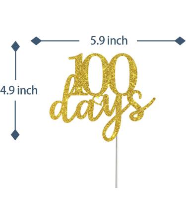 Tenhaisi 100 Days Cake Topper Happy 100 Days Cake Topper Gold Glitter Baby Birthday Party Decorations Anniversary Party Decoration Supplies - Buy Online on GoSupps.com