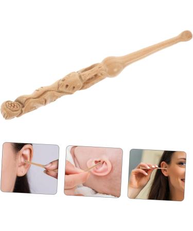 MUCKLILY Peach Wood Ear Scoop Carved Ear Cleaning Tool Portable for Boys and Girls Adults - Buy Online on GoSupps.com
