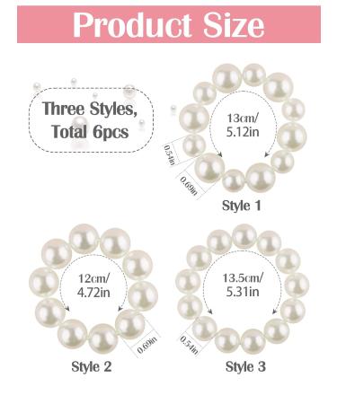 EBANKU Pearl Hair Ties - 6 Pack Stretch Hair Bands for Women & Girls | Elegant Hair Accessories - Buy Online on GoSupps.com