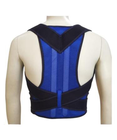 Back Brace Lumbar Support Back Support Posture Corrector Full Back Support Belt Brace Trainer Shoulder Waist Belt(Blue 3X-Large) XXX-Large Blue