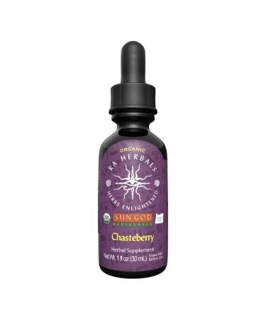 Sun God Medicinals Ra Herbals Organic Chasteberry Extract | Vitex Agnus-Castus Herbal Tincture | Female Hormonal Balance & Menstrual Support | USDA Organic Vegan Liquid Drops | 1 fl oz
