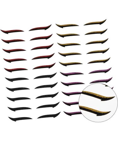 Mikinona Double Sided Eyelid 40 pairs Double Charming Self Line Red Strip Gold Personalized Makeup Eye Strips Eyelid Eyeliner 14X10X0.5cmx2pcs Assorted Colorx2pcs - Buy Online on GoSupps.com