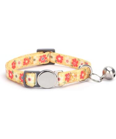 Moonpet Personalized Cat Necklace - Custom Name & Phone Number Safety Closure & Bell Adorable Ore-Colored Flower Design - Buy Online on GoSupps.com