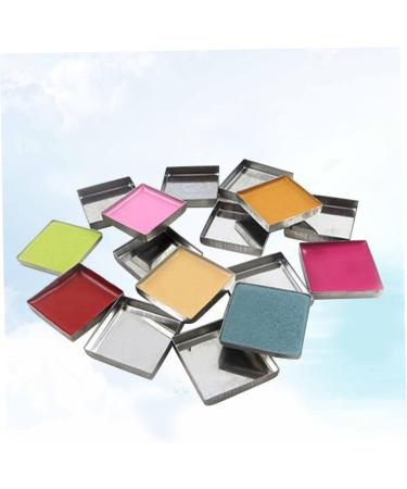 112 pcs Pressed Square Powder Pans Blusher Empty Cosmetics Eyeshadow Makeup Metal for mediumx2pcs Silverx2pcs - Buy Online on GoSupps.com
