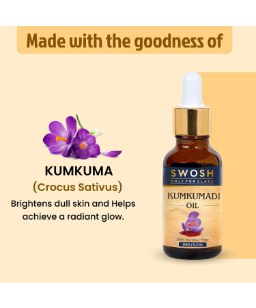 SWOSH Ayurveda Kumkumadi Tailam - 100% Vegan Saffron Face Oil for Glowing Skin (10ml) | Chemical Free Revives & Repairs Dull Skin - Buy Online on GoSupps.com