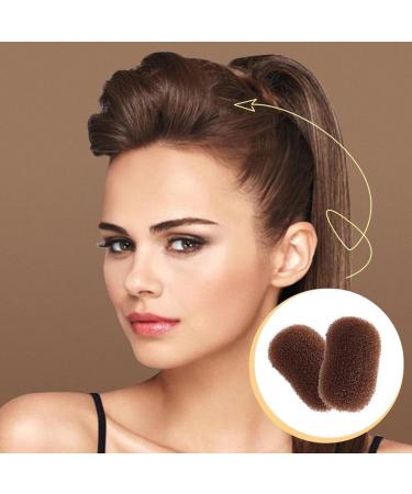 2Pcs Charming Bump It Up Volume Inserts Bump It Up Hair Pads Hair Styling Accessories Do Beehive Hair Base Styling Clip Accessories for Women Lady Girl (Coffee) - Buy Online on GoSupps.com