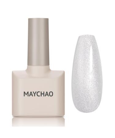 MAYCHAO 15ML Gel Nail Polish 1Pc Mermaid White Gel Polish Soak Off UV LED Nail Polish Nail Art Starter Manicure Salon DIY at Home 0.5 OZ