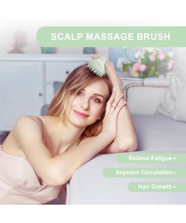 Buy Aimike Scalp Massage Brush - Soft Silicone Shampoo Brush for Hair Growth Dandruff Relief & Scalp Care | Green & Lilac Options - Buy Online on GoSupps.com