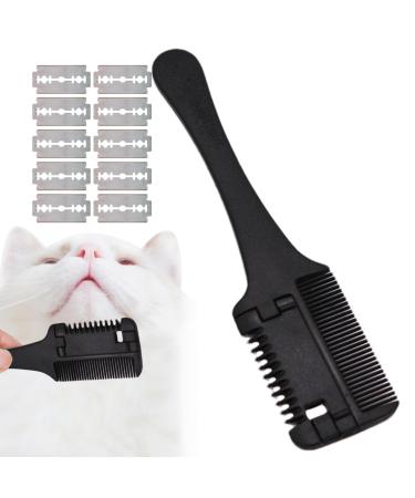 Eactel 2-in-1 pet shaving comb pet care dog comb animal hair care trimmer comb cat and dog care comb safe for long-haired short-haired cat puppies and dogs
