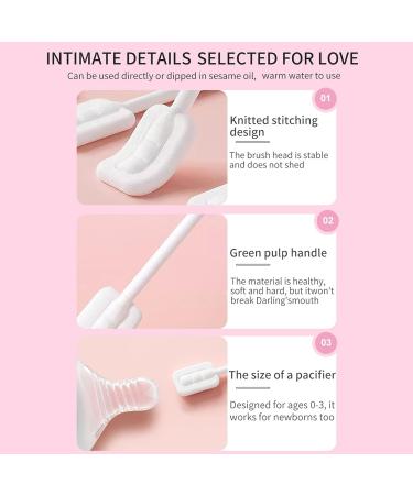 Rurunklee Baby Tongue Cleaner | 30-Piece Skim Gauze Gum Grinder Stick for Oral Care | Convenient & Flexible Tooth-Compatible Solution - Buy Online on GoSupps.com