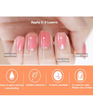 Quick Dry Nail Polish Set - Long Lasting Peel-Resistant - 6 Bottles | Perfect Nail Art for Women & Girls - Buy Online on GoSupps.com