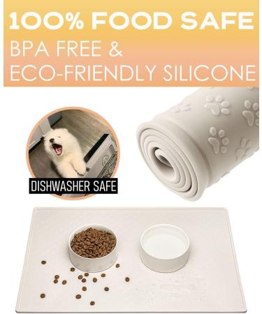 Avydiif Non-Slip Silicone Dog & Cat Feed Mat - Waterproof Dishwasher-Safe 60x40cm - Ideal Bowl Pad - Buy Online on GoSupps.com