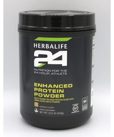Herbalife 24 Enhanced Protein Powder: Natural Flavor (640 G) for The 24-Hour Athlete Natural Flavor No Artificial Sweetener 0g Added Sugar Gluten-Free