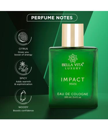 Impact Man Eau De Cologne Perfume with Mandarin Orange Patchouli Cedar | Woody Citrusy Long Lasting EDC Fragrance Scent Spray for Men 100 ML 3.38 Floz. - Buy Online on GoSupps.com
