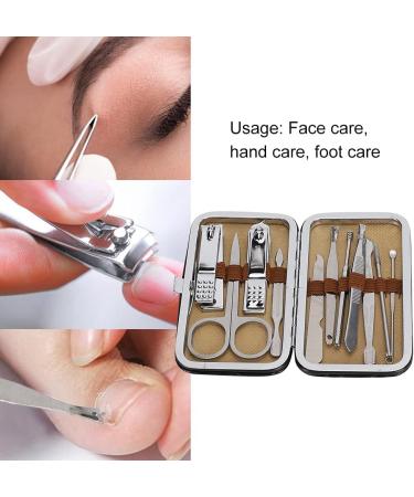 Verdant Touch Nail Clippers Kit Manicure Pedicure Nail Clippers Set 11-Piece Stainless Steel Acne Removal Tool Kit Black - Buy Online on GoSupps.com