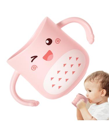 Toothbrush Mugs for Kids Cartoon Dinosaur Toothbrush Mug Wide Mouth Cup Design Tooth Brushing Supplies for Children Boys and Girls Cle-ca Pink