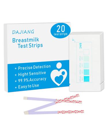 DAJIANG Breast Milk Alcohol Testing Strips Detect Alcohol in Breast Milk at Home Individually Wrapped Results in 2 Minutes 20-Count
