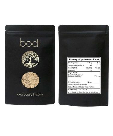 bodi : Lions Mane Mushroom Powder | 4oz to 5lb | 100% Pure Natural Hand Crafted (4 oz) 4 Ounce (Pack of 1)