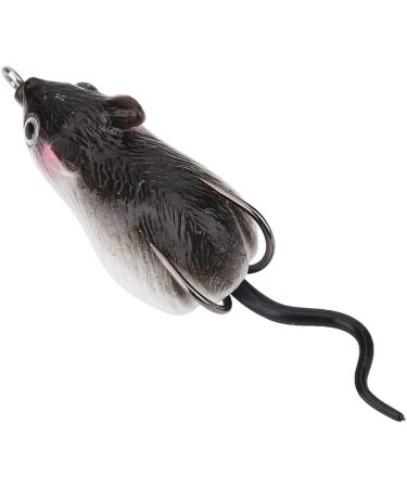 2pcs Freshwater Soft Rubber Mouse Rat Fishing Lures - Dual Hook Bass Bait in Dark Grey - Buy Online on GoSupps.com