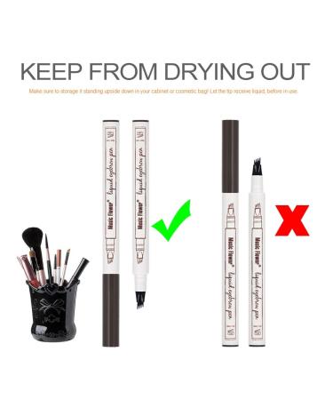 Liquid Eyebrow Pen | Waterproof Brow Pencil with Micro-Fork Tips | Long-Lasting Natural Eyebrows Makeup - Chestnut/Dark Brown - Buy Online on GoSupps.com