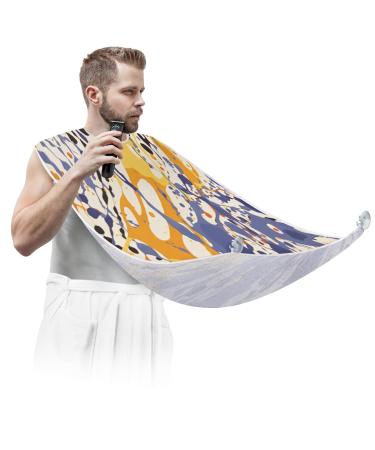 Geometric Beard Bib Apron Beard Hair Catcher for Men Shaving Fathers Day Anniversary Christmas Gifts for Dad Husband Beard Bib with 2 Suction Cups