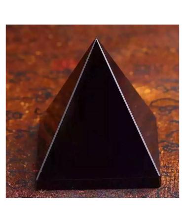 Natural Crystal Rough Pyramid Crystal Black Obsidian Stone Crystal Pyramid Beautiful Surface Lustrous Stones and Crystals for Room Decor ERTEYIN